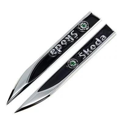 Body sticker — Metal Sticker Personalized Car Sticker - pair-pack-skoda-red