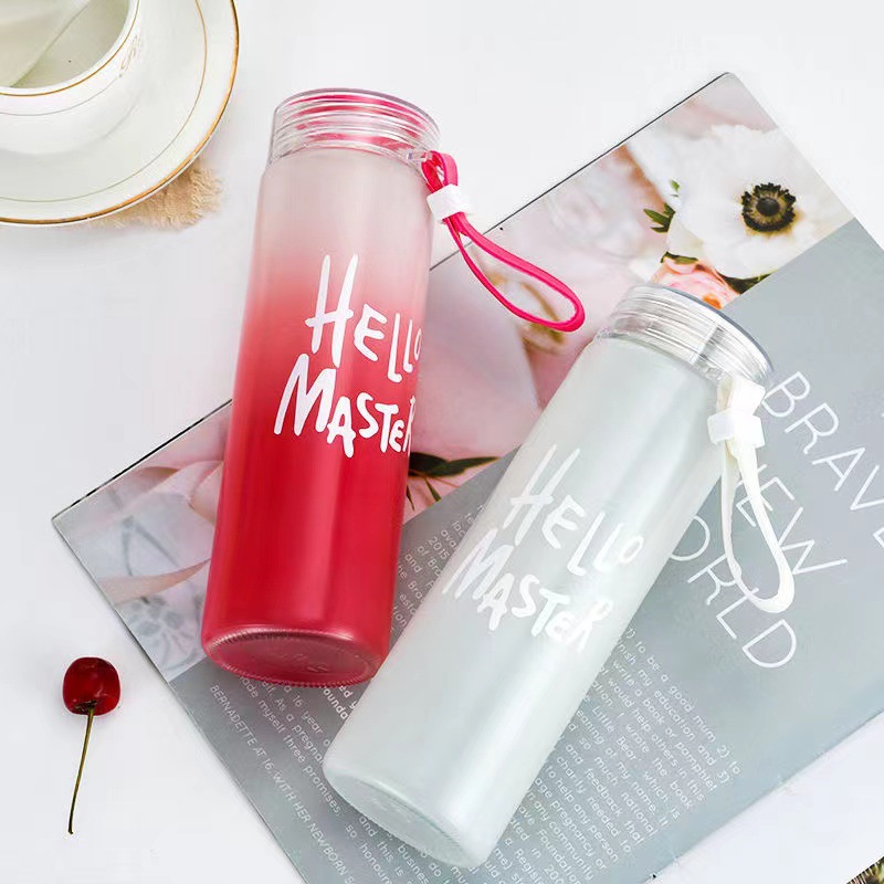 Comercio exterior nueva moda resistente a altas temperaturas de una sola capa de vidrio deportes al aire libre taza de agua creativa botella de vidrio de gran capacidad regalo