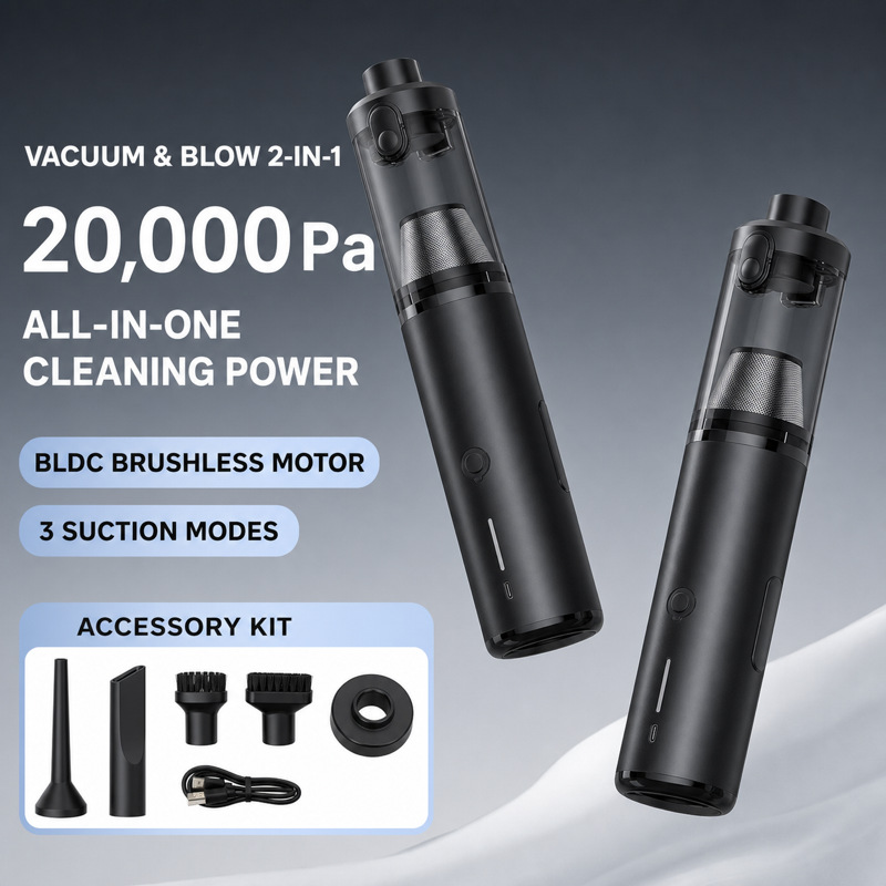 Pet Hair Suction Device, Car Vacuum Cleaner, Car Handheld Brushless Vacuum Cleaner, Car Wireless Dust Collector, Suction and Blowing Dual-Purpose