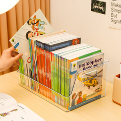 透明な本収納ボックス、書籍収納箱、学生用絵本収納バスケット、オックスフォードツリー卓上整理収納