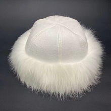 俄罗斯保暖包头帽冬蒙古包式瓜皮帽仿狐狸毛帽子男女毛绒加厚冷帽