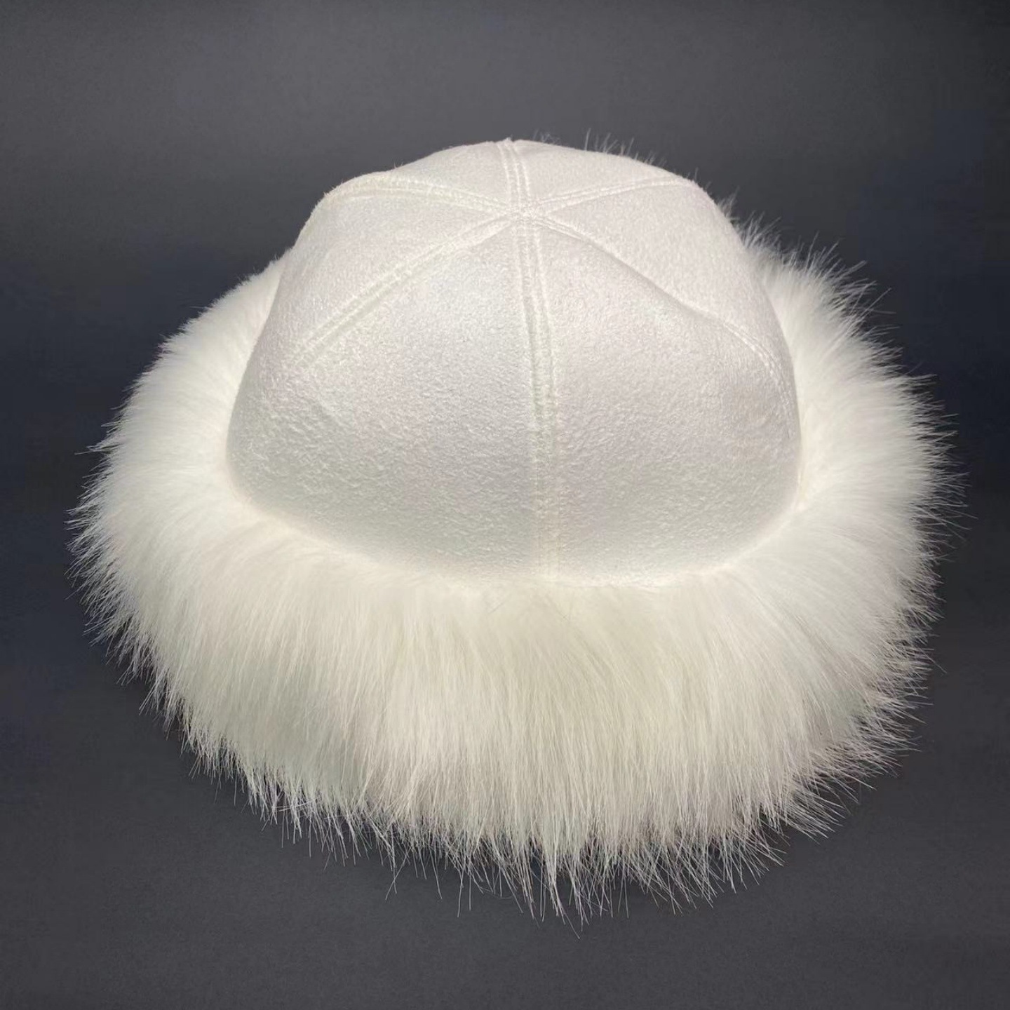 俄罗斯保暖包头帽冬蒙古包式瓜皮帽仿狐狸毛帽子男女毛绒加厚冷帽