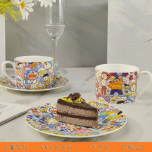 哆啦A梦陶瓷杯碟两件套装家用创意卡通动漫咖啡杯碟送礼佳品日式