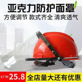 亚克力防护面罩护面屏护脸飞溅阻隔冲击配帽炉前工高温隔热炼钢