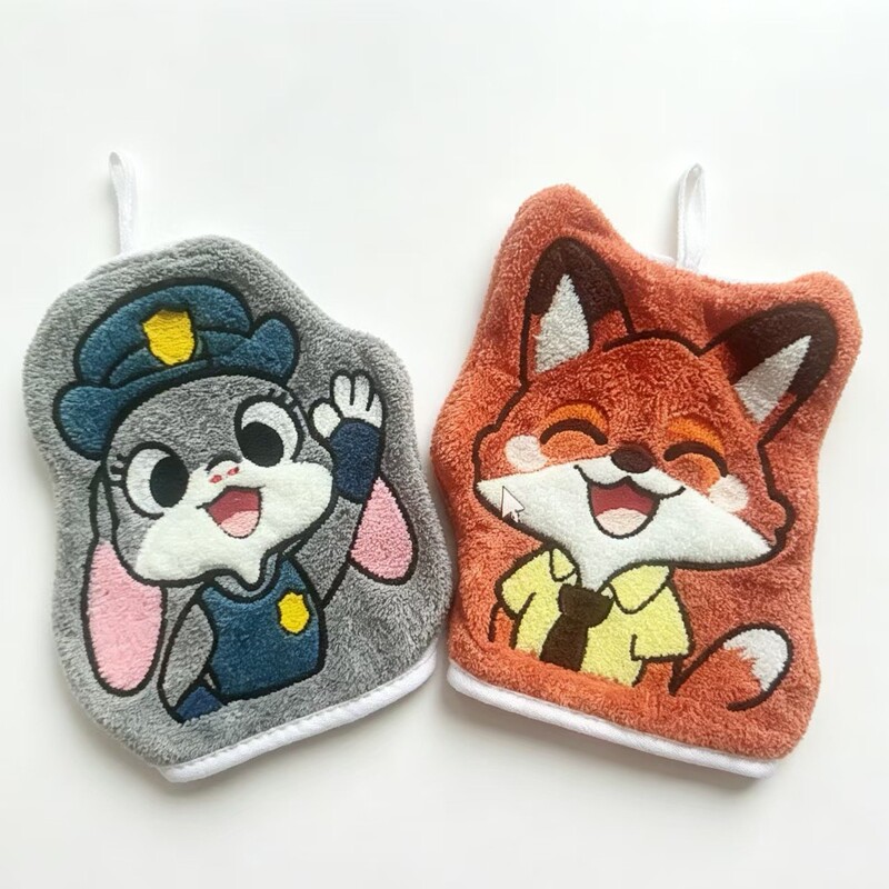 Crazy Animal Hand Towel Manufacturer Wholesale Coral Fleece Thickened Absorbent Hand Towel Cute Hanging Hand Towel