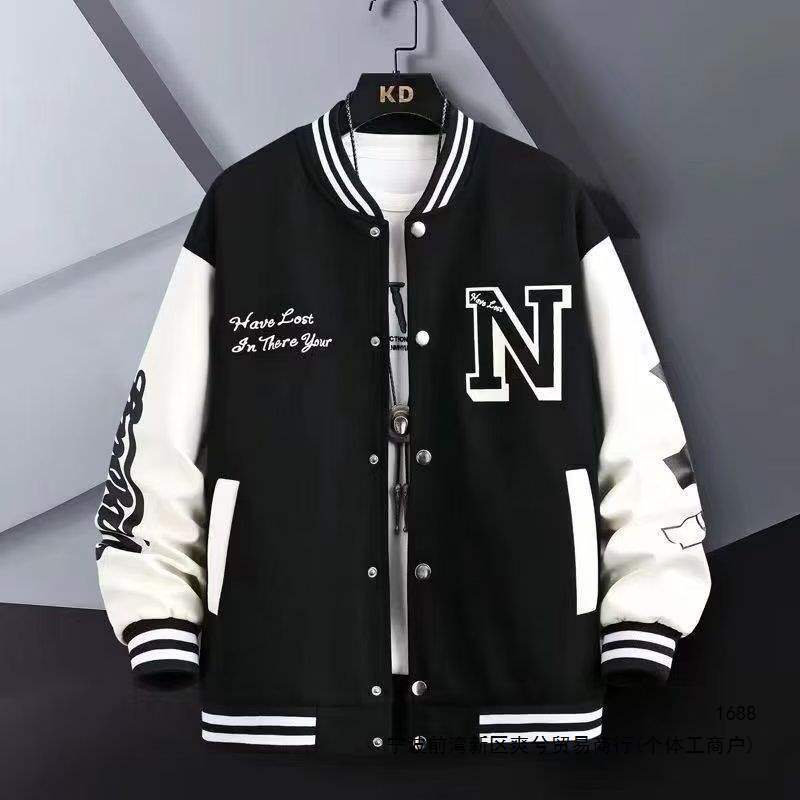 Men's Baseball Jacket, 2026 Spring/Autumn New Style, Casual, Stylish, Trendy, Loose Fit, Fleece Lined Jacket