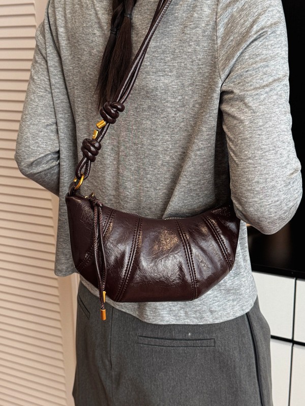 Bolsa de hombro elegante y exquisita, moda individual, bolso de corno de toro, explosión de alta calidad, bolso de brazo oblicuo de gran capacidad.