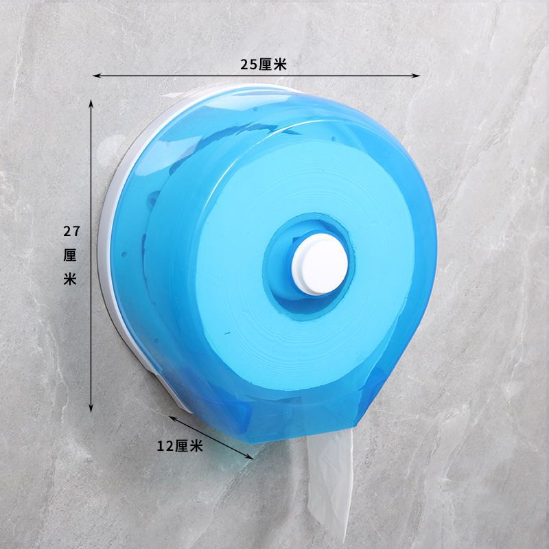 Caja de papel de rollo grande montada en la pared, hotel de plástico, baño sin perforación, caja de pañuelos de rollo grande, estante de dibujo de papel de plato grande de inodoro