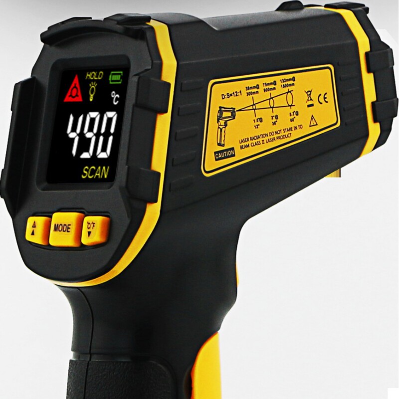 Xima St490+ Infrared Thermometer Industrial High-Precision Thermometer Gun Water Temperature Oil Temperature Baking Kitchen Measuring Instrument