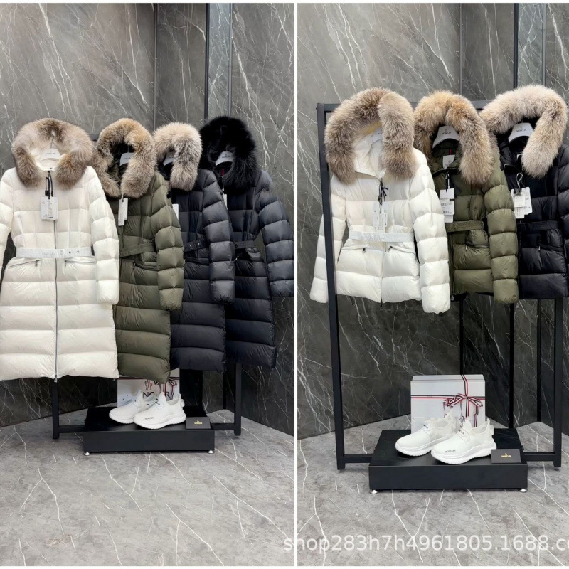 Putian High-End Version Boed down Jacket for Women with Fur Collar, Mid-Length Hooded Slim-Fit Style with Belt, Short Coat