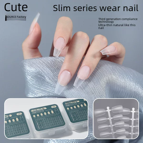 Moe wearable nail piece handmade false nails grinding-free extension nail small trapezoidal patch manufacturers wholesale