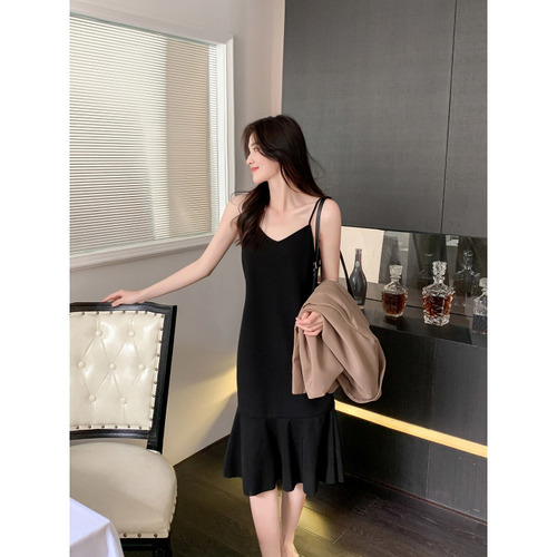 Women's Pure Desire Fish Tail Chiffon Tank Dress, Short Sleeve, Outerwear Medium Length, Underwear XS, Tall Appearance Summer LY 145