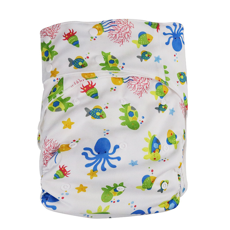 Adult Snap-Button Cloth Diapers, Printed Enlarged Diaper Pockets, Washable, Breathable and Leak-Proof Adult Care Products, Drop Shipping