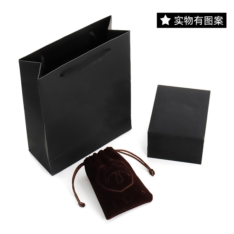 羽毛系列包装盒戒指项链收纳 高档盒子绒布袋手提袋一套送礼礼盒