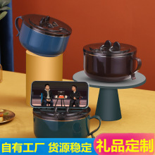 不锈钢304泡面碗韩式简约快餐杯支架沥水盖保温餐盒学生餐具礼品