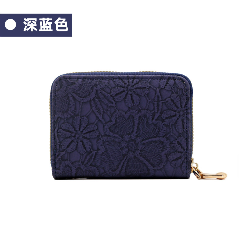 Nuevo estilo imitación encaje patrón órgano bolsa exquisito pequeño monedero Luz Retro titular de la tarjeta multi-funcional multi-Tarjeta titular de la tarjeta