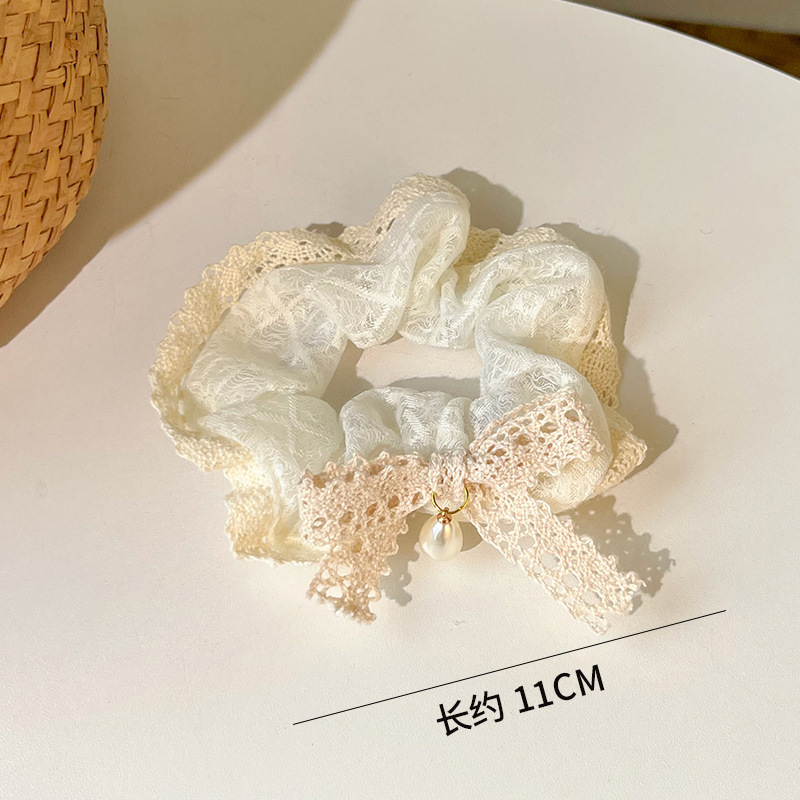 可爱红色小樱桃蕾丝大肠发圈女高级感百搭头饰扎头发大号春夏发绳|undefined