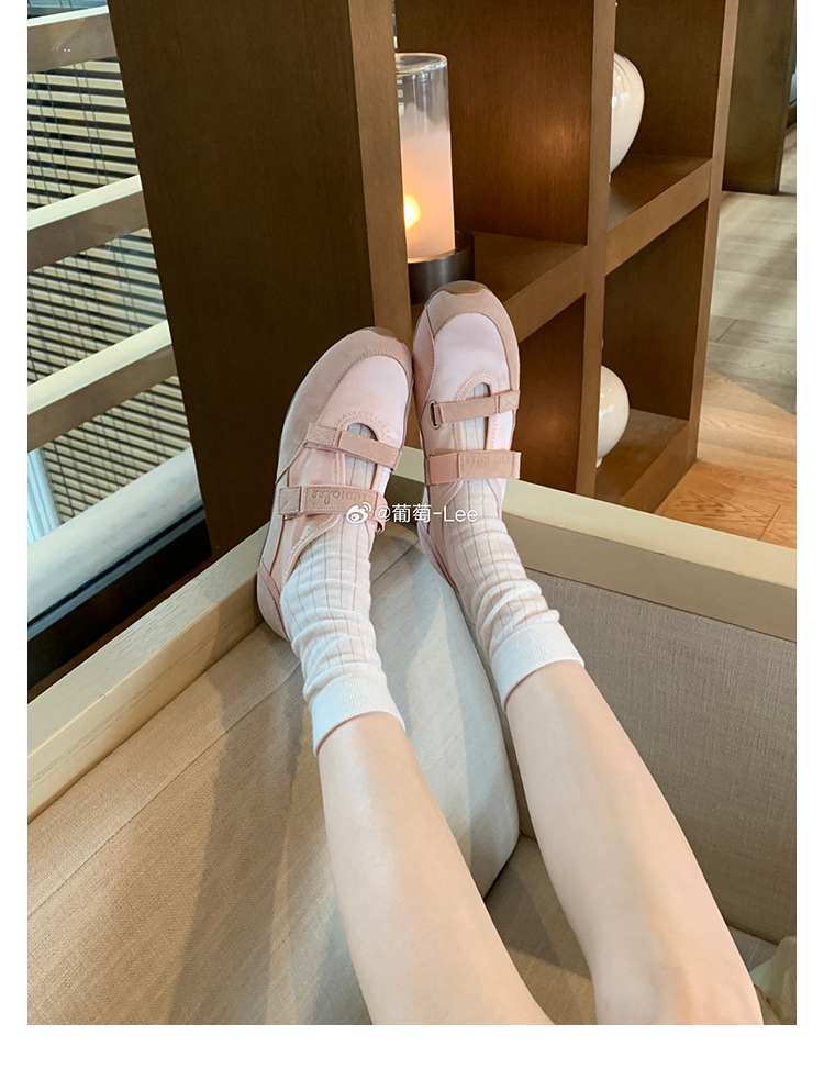 Versión de piel de vaca de la uva de la misma gota de agua hueco doble velcro ballet mary-zhen zapatos deportivos casuales de mujer