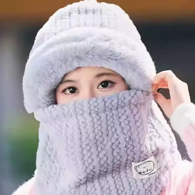 帽子男女秋冬季围脖一体毛绒帽子护耳加厚骑车保暖护耳骑行帽批发|undefined
