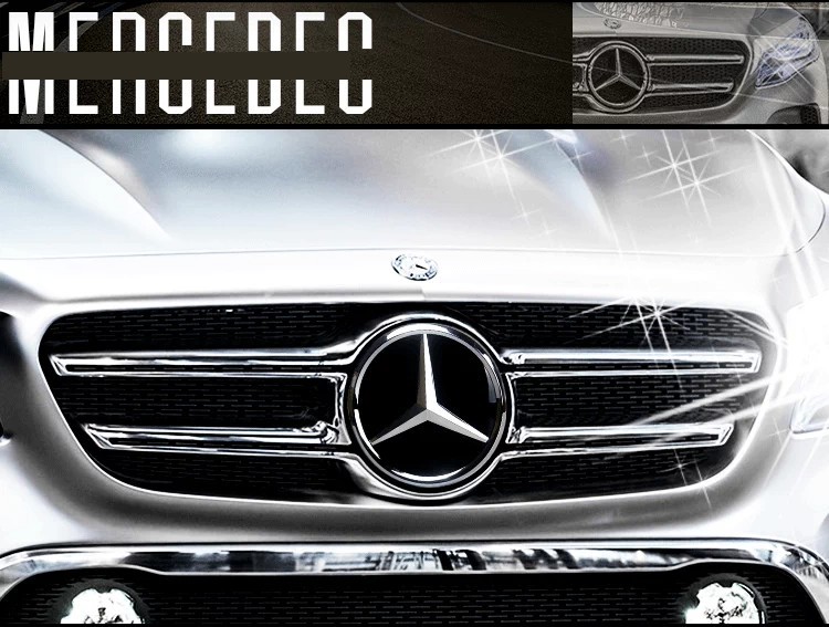 Mercedes-Benz mirror-style emblem for the new E-Class, C-Class, GLK260, ML300, GL400, ML63 front grille, modified crystal emblem