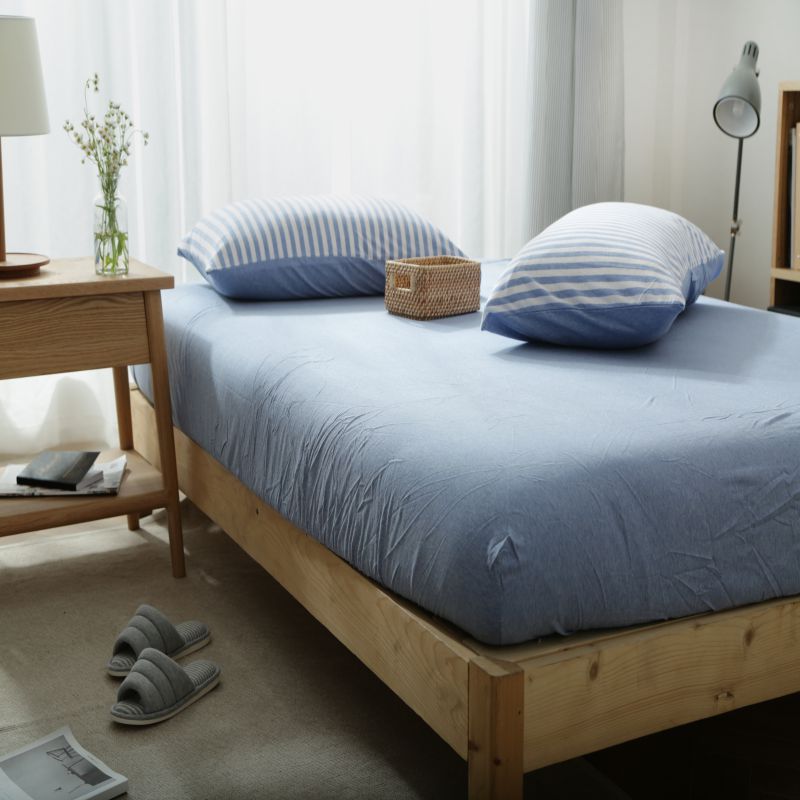Cama de cama de algodón sin impresión de una sola pieza de tejido Tianzhu algodón Simmons sábanas de algodón antideslizantes fijas colchón cubierta protectora image 18