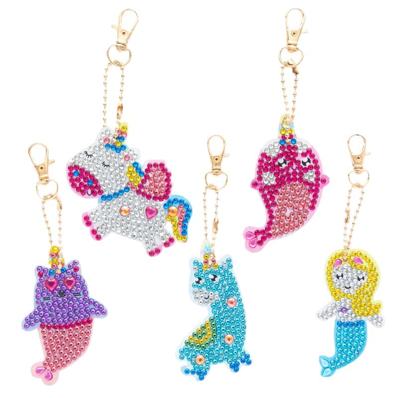 Cross-border 5D Diamante pintado llavero bolsos de dibujos animados DIY colgantes juguetes para niños decoraciones personales creativas hechas a mano image 6
