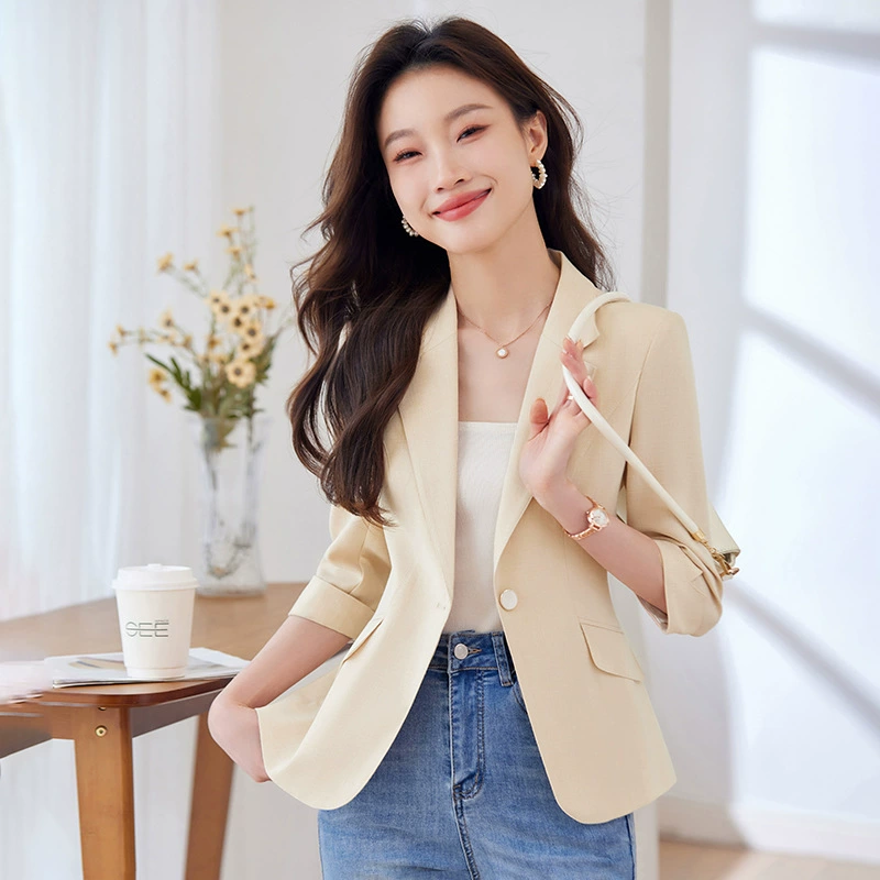 Thin set, classic suit jacket, city style, high-quality style
