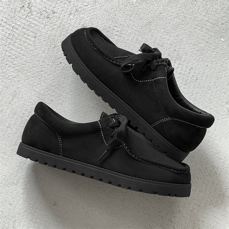 男士袋鼠鞋绒面生胶底烟胶手工复古休闲鞋皮鞋复刻英伦低帮男Z508