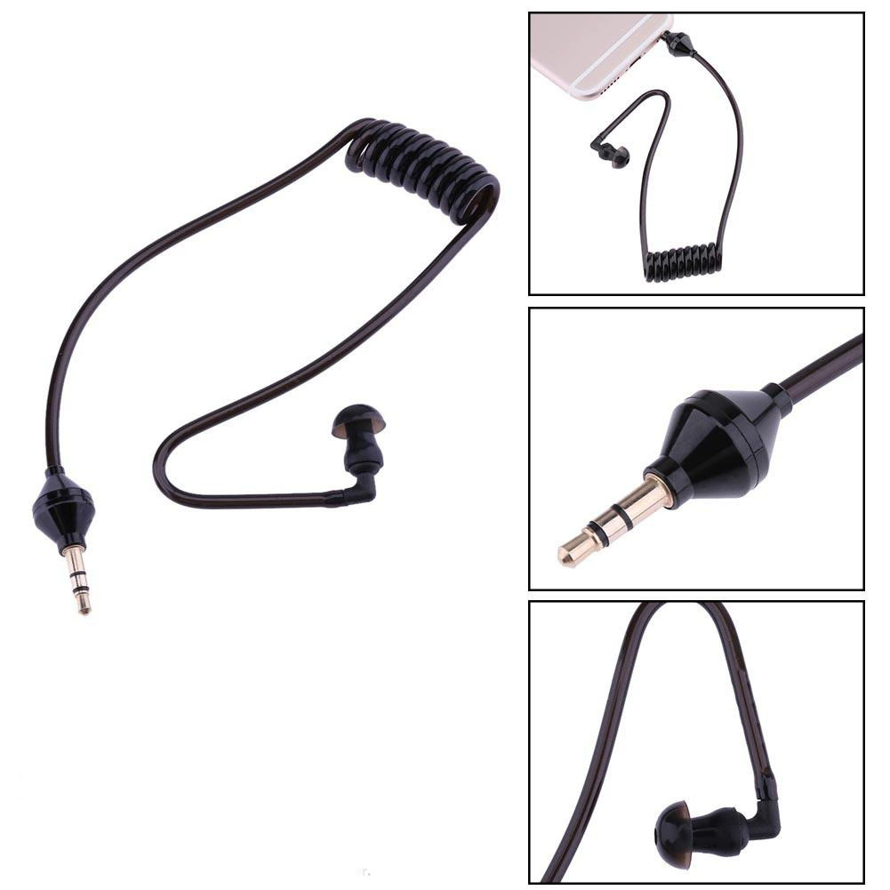 Мобильный телефон односторонние наушники для прослушивания с микрофоном затычки-вкладыши спиральный воздуховод с пневматической пружиной мобильный телефон 3,5 мм