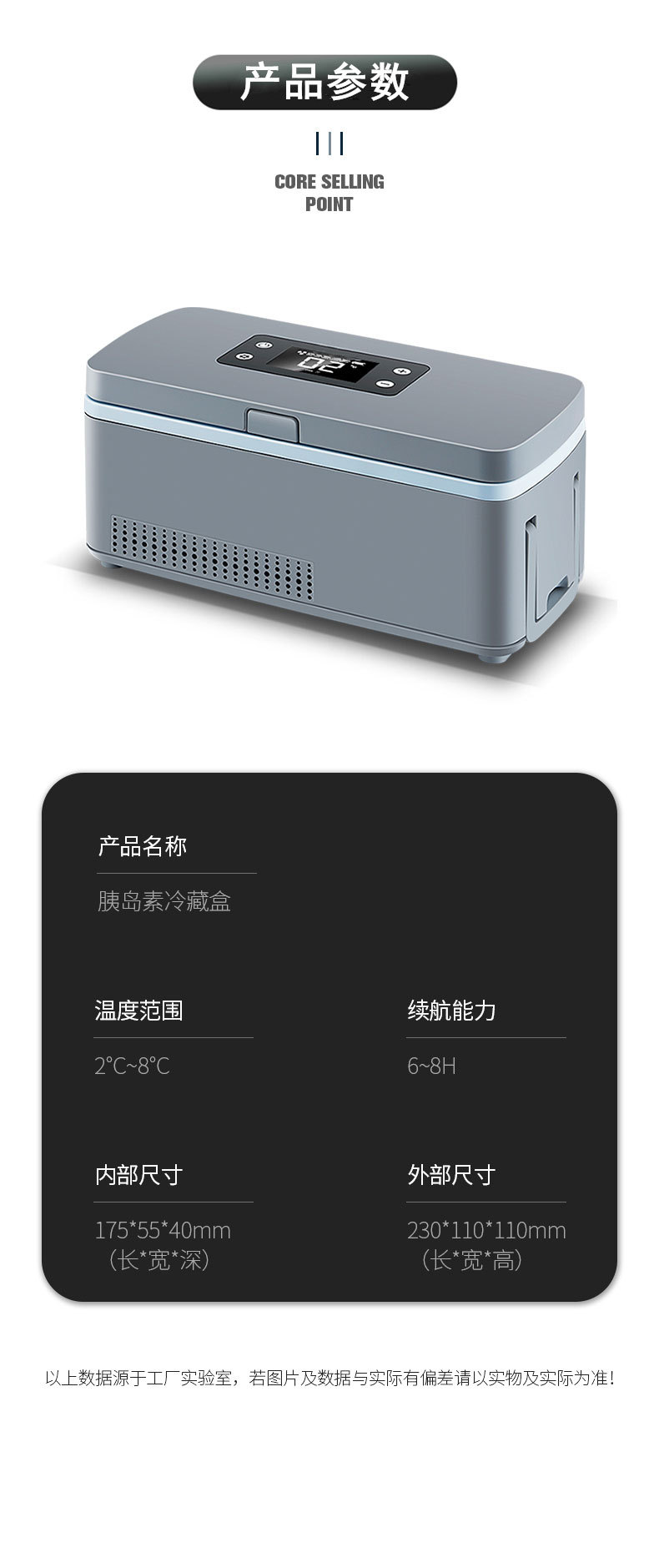 Car-Mounted Small Refrigerator, Medicine Cooler, Insulin Medicine Low-Temperature Mini Portable Medicine Box with Temperature Control for Travel