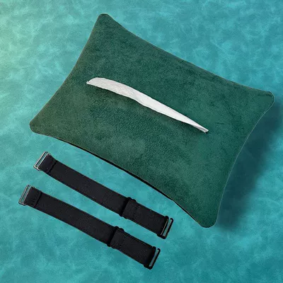 Car tissue box/set Skin Velvet Seat Back Tissue - dark-green-deerskin-velvet