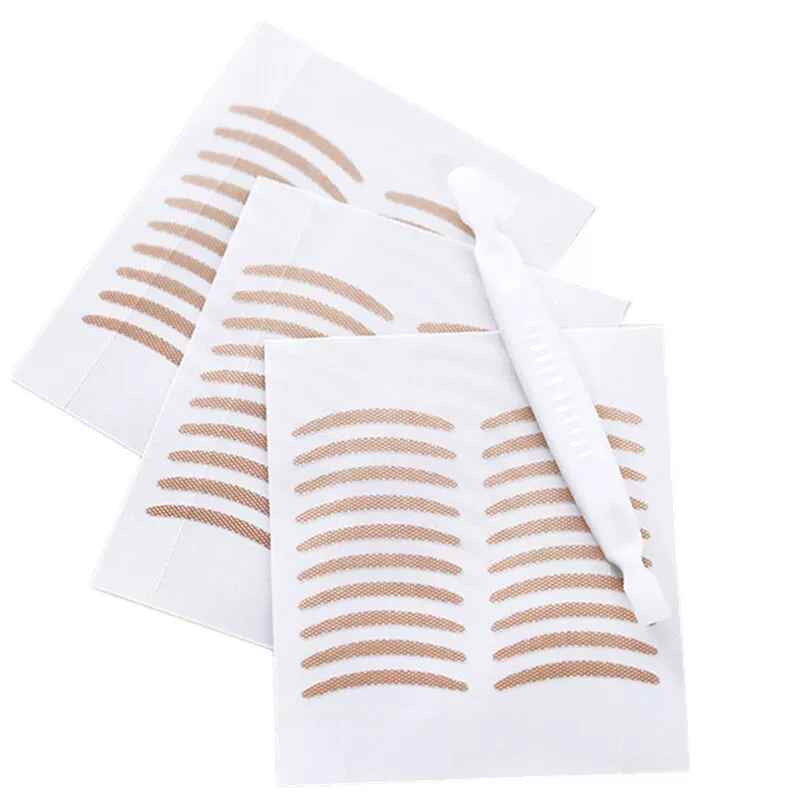 В наличии партия японских невидимых наклеек на двойное веко телесного цвета невидимых сетчатых наклеек на двойное веко 60 штук