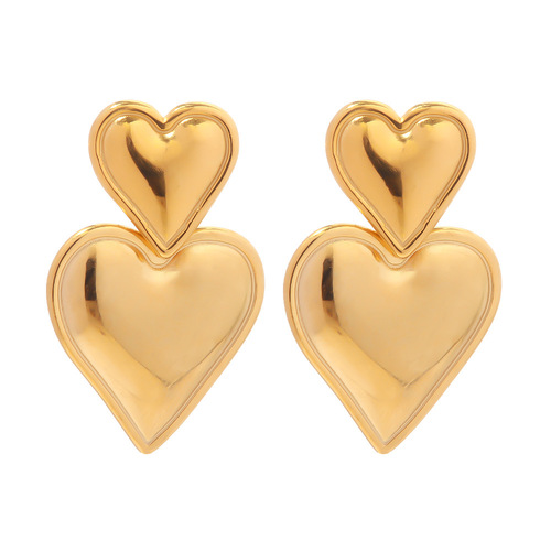 European and American ins internet celebrity trend jewelry 18k gold-plated love pendant earrings simple design temperament fashionable earrings