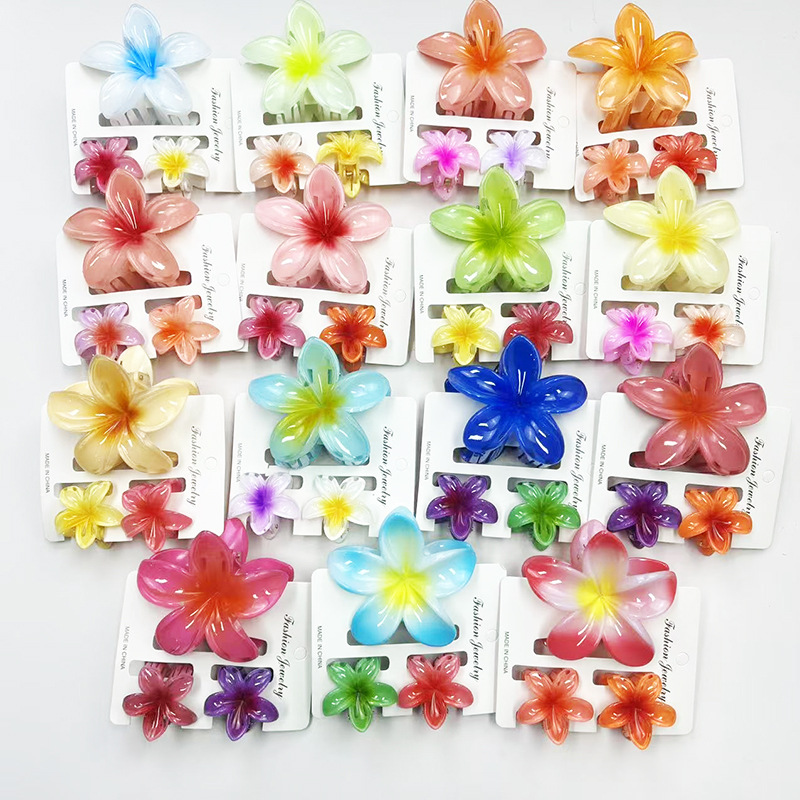 Daily Occasion Plastic, Resin Material Plumeria Pattern Sweet Women's Plumeria Plastic Resin Hair Claws