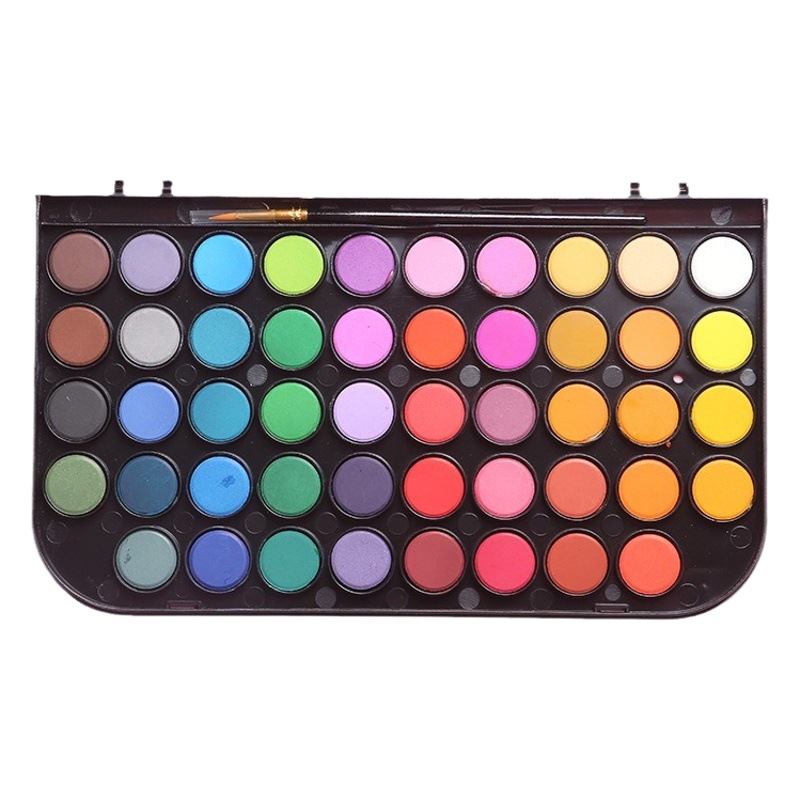 Joerchone 48 color sólido acuarela gouache pintura traje al por mayor niños principiante polvo pastel caja de plástico pintura