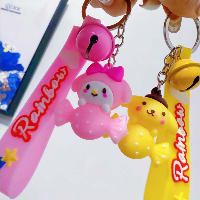 New Creative Artificial Candy Series Kuromi Cartoon Keychain Cute Bag Small Pendant Car Keychain