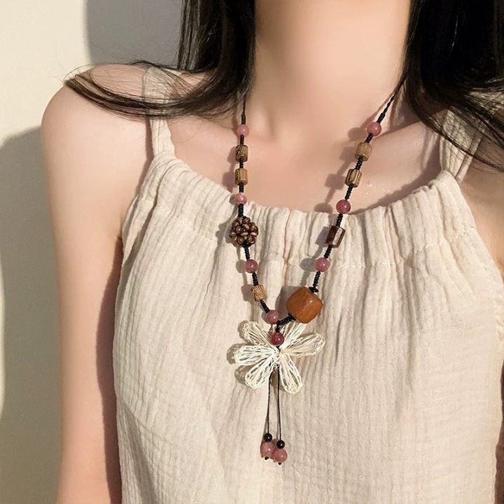 ボヘミアンエキゾチックエスニックスタイル蝶ネックレス女性のための 2025 新しい中国風のレトロなロングホルターアクセサリー|undefined