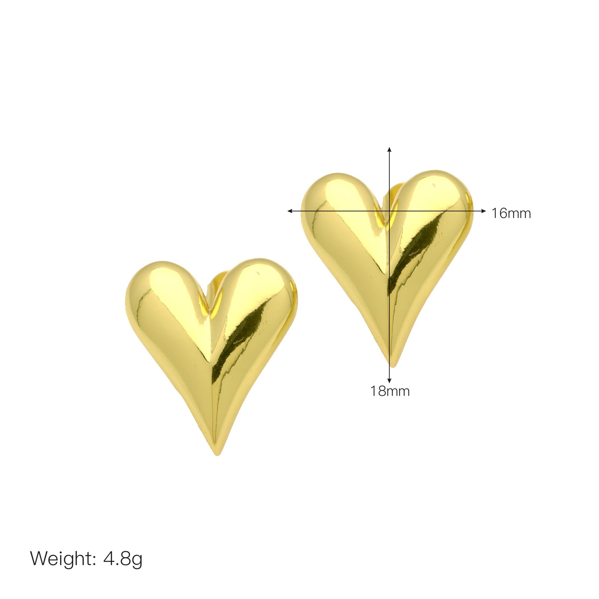 8g Weight Brass Ear Needle Material Zircon Inlay Material Drop Earrings, Ear Studs Classification 1 Pair Quantity Daily, Street Occasion Copper Material Heart Shape Pattern Women's Gender Inlay Design Sweet, IG Style Style 1 Pair Sweet IG Style Heart Shape Inlay Copper Zircon Drop Earrings Ear Studs 10