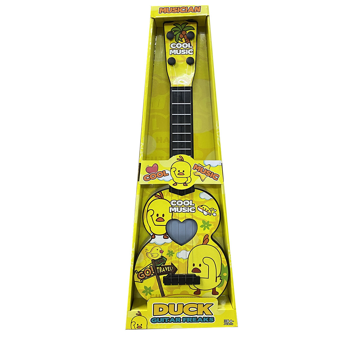 Instrumento Musical DE LOS NIÑOS 61cm gran caja de regalo ukulele guitarra versión piel pequeño pato lindo Institución Educativa regalo
