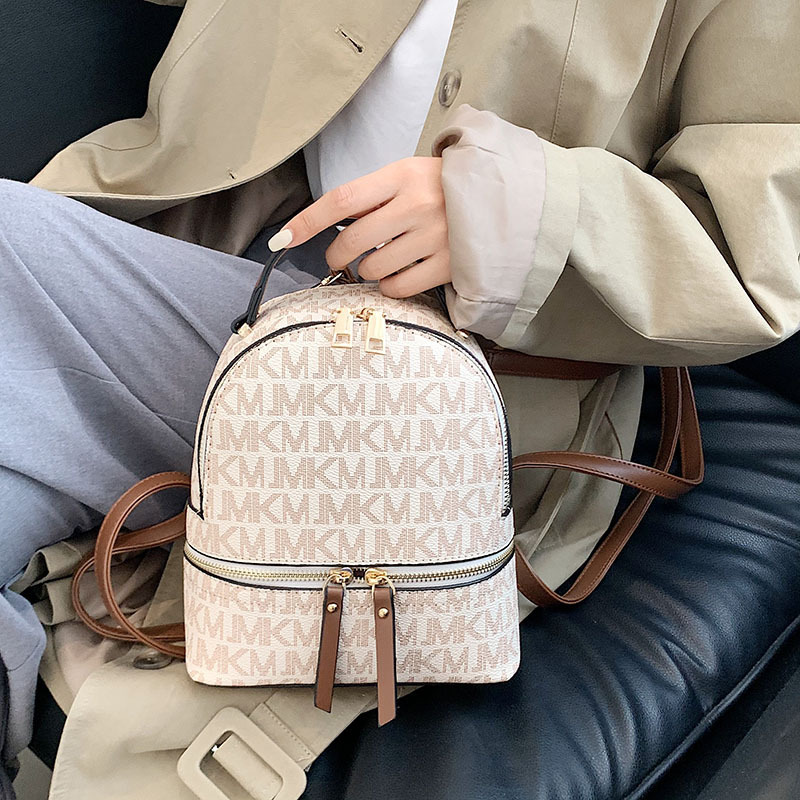 Cross-Border New Backpack Women's Fashion Trend Letter Pu Texture Travel Bag Versatile Commuter Student Backpack