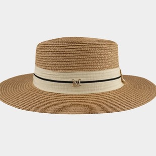 Liu Yifei same style straw hat women's vintage straw panama hat summer men's flat brim sun-proof beach hat