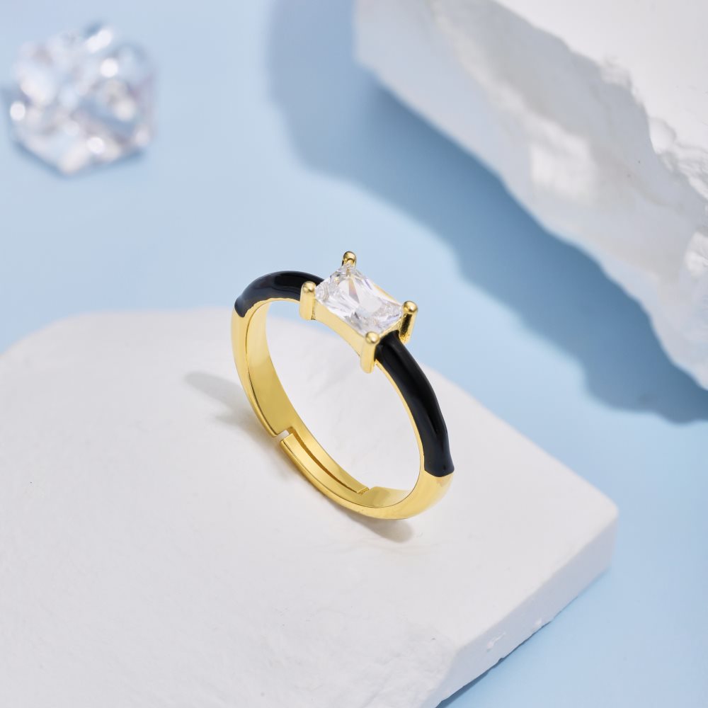 Fashion Geometric Sterling Silver Plating Zircon Open Ring 1 Piece