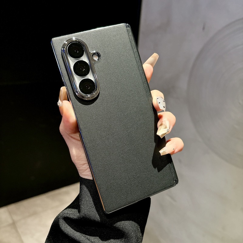 适用三星zfold7手机壳素皮荔枝纹galaxyzfold7折叠屏保护套包中轴|undefined