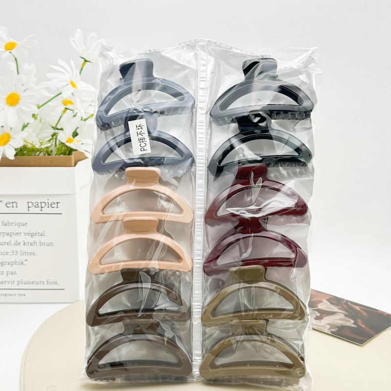Pinza de pelo grande de plástico con diseño de PC, color té con leche, para mujer, estilo coreano, versión coreana, accesorios de tienda de dos yuanes. image 22