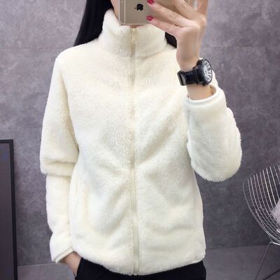 Autumn and winter new pattern Plush Fleece men and women keep warm Coral fashion lovers outdoors leisure time Windbreak coat