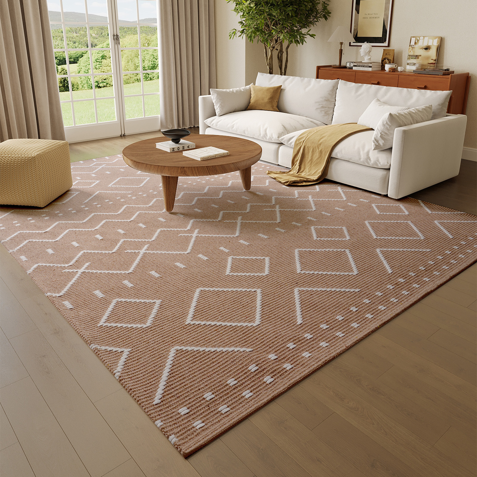 Alfombra sala de estar, lujo ligero, sensación de alta gama, estilo bohemio, hogar, nuevo dormitorio, manta de cabecera, sofá, mesa de centro, tapete grande