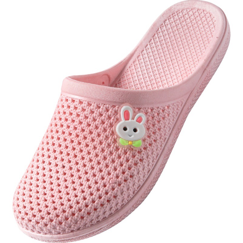 2023 Summer New Hole Sandals Flat Bottom Baotou Slippers Women's Soft Bottom Non-slip Indoor and Outdoor Casual Bathroom Slippers