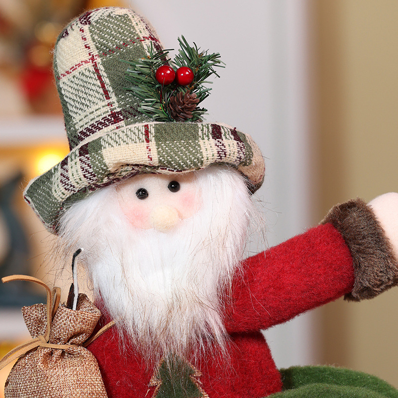 Kerst gordijnklem pluche pop voor decoratie_voghion.com