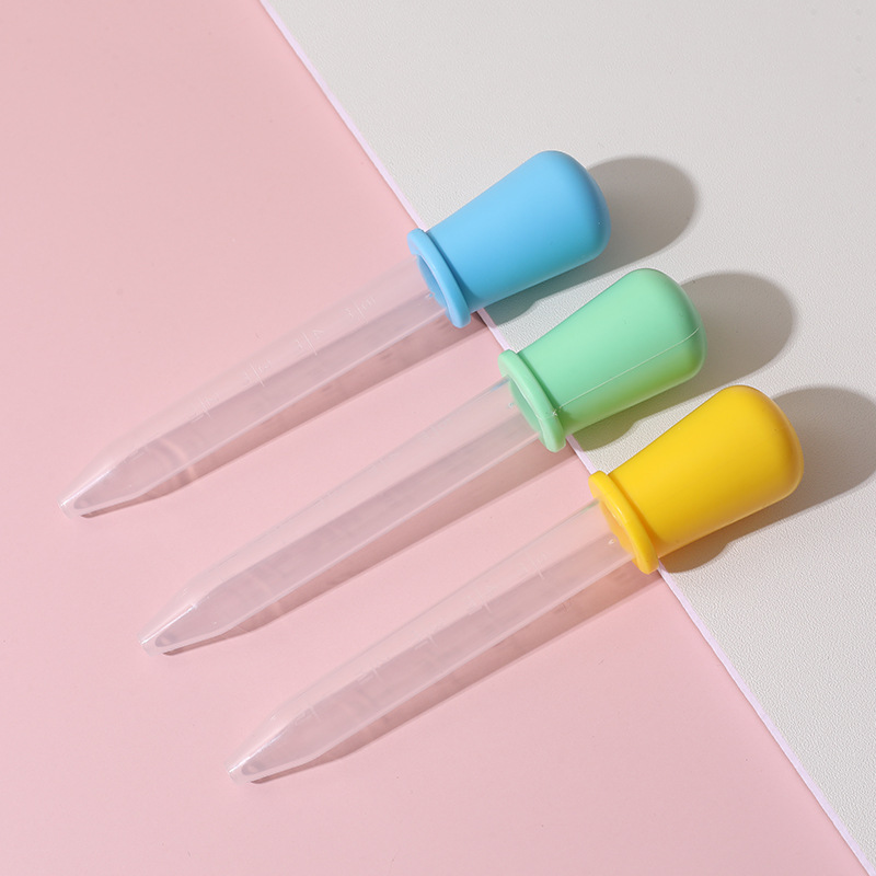 Bebé anti-estrangulamiento medicina alimentador bebé simple gotero medicina alimentador 5ml de agua de múltiples funciones de alimentación medicina paja con escala
