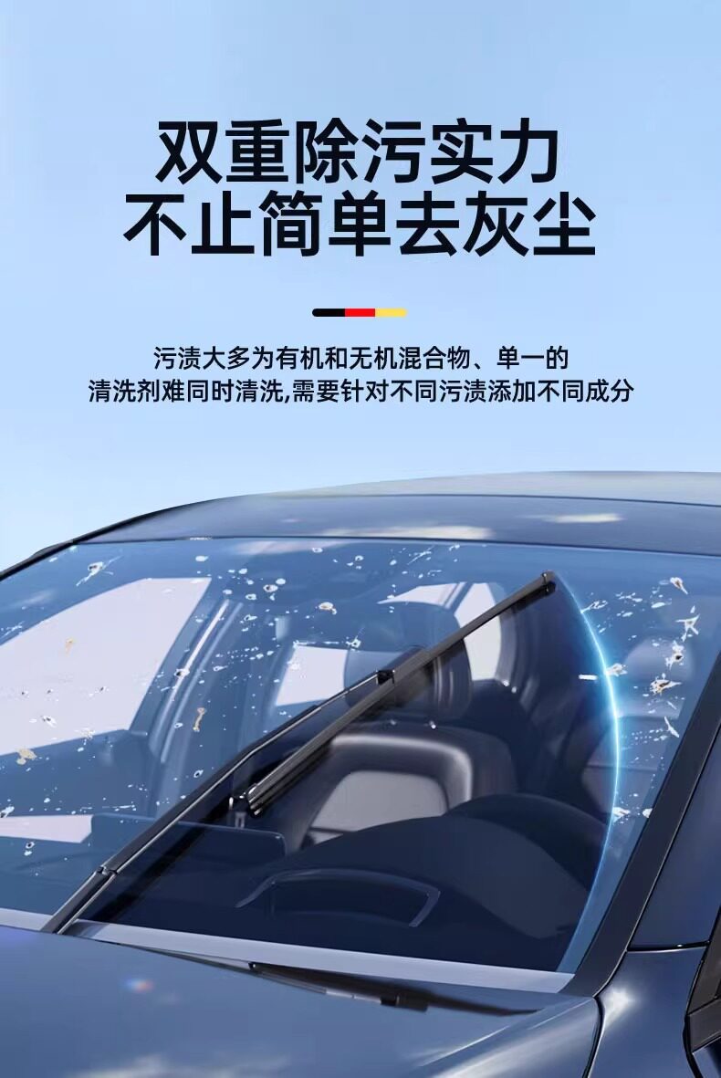 Car Glass Cleaner, Powerful Stain and Oil Film Remover, Concentrated Wiper Fluid, Removes Insect Residue, Does Not Damage the Car, Suitable for All Seasons, Wholesale